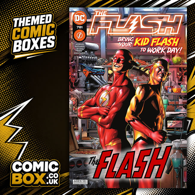 The Flash Comic Box Mystery Pack rip-open comic pack from Comic Box UK