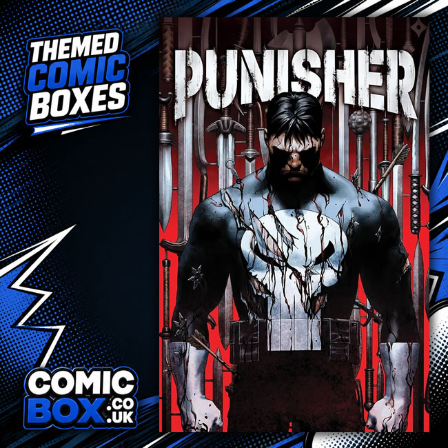 Punisher Comic Box Mystery Pack rip-open comic pack from Comic Box UK