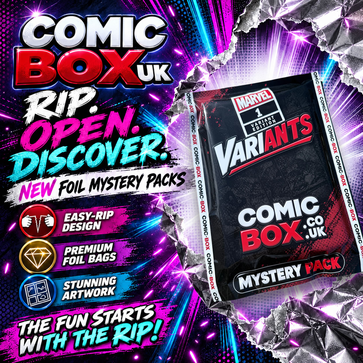 Variant Comics RIP Pack containing 10 mystery variant-cover comics