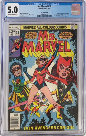 <b>CGC Graded [5.0] Marvel Ms Marvel #18</b><br><p style="font-size:10px">1st App Mystique</p>