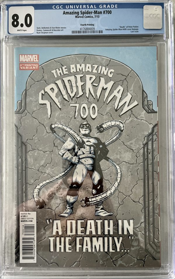 <b>CGC Graded [8.0] Marvel Amazing Spider-Man #700</b><br><p style="font-size:10px"> Fourth Printing</p>