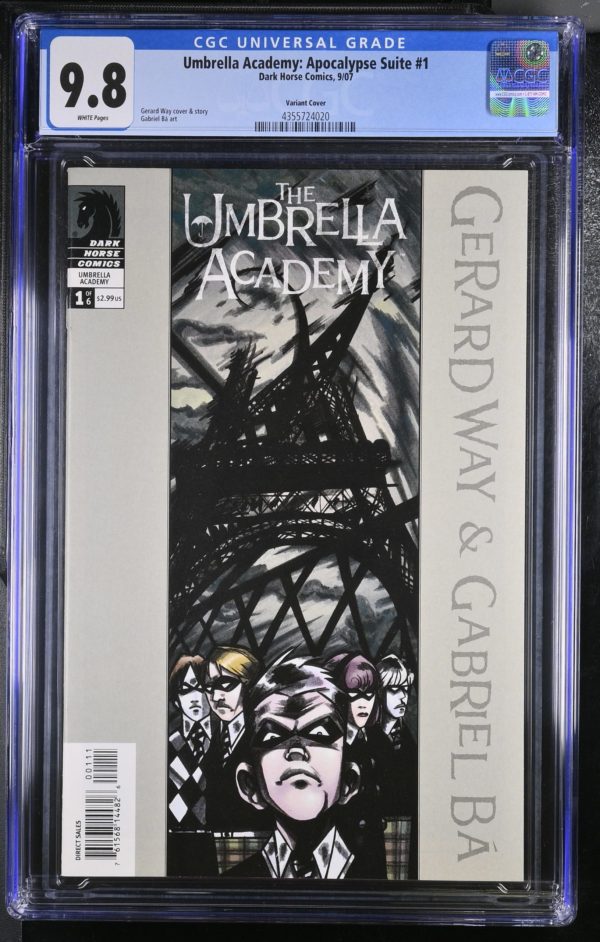 <b>CGC Graded [9.8] Umbrella Academy Apocalypse S #1</b><br><p style="font-size:10px"> Gerard Way Variant</p>