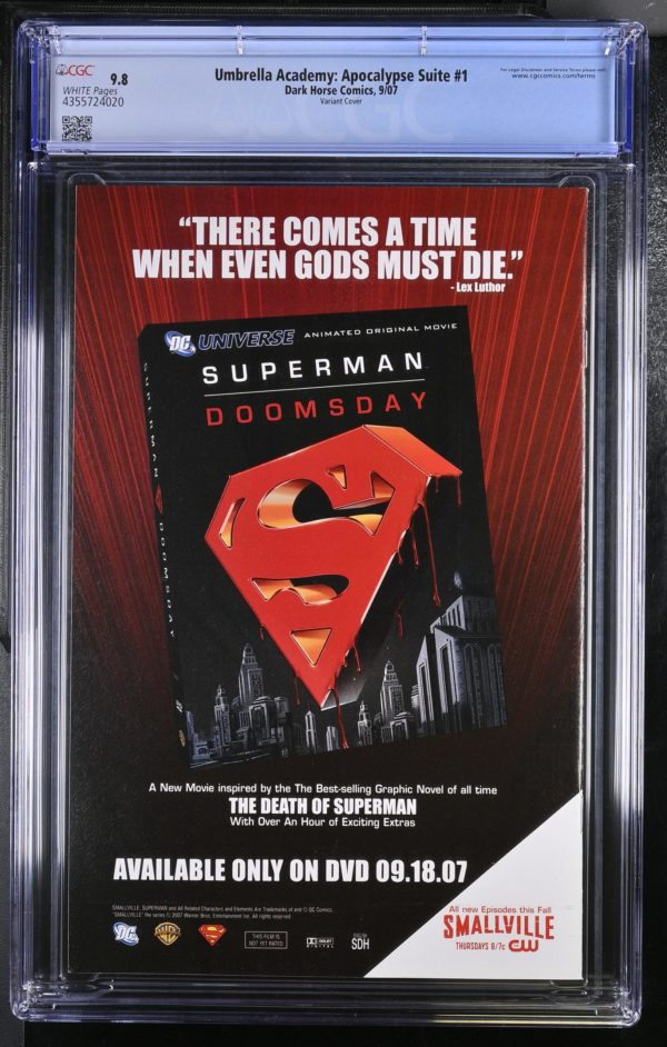 <b>CGC Graded [9.8] Umbrella Academy Apocalypse S #1</b><br><p style="font-size:10px"> Gerard Way Variant</p> - Image 2