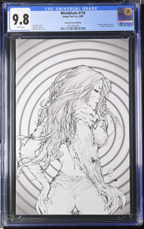 <b>CGC Graded [9.8] Top Cow Witchblade #118</b><br><p style="font-size:10px"> Fantastic Realm Virgin Sketch</p>
