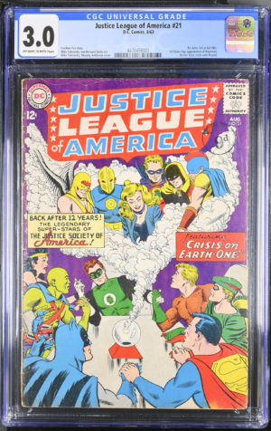 <b>CGC Graded [3.0] DC Justice League #21</b><br><p style="font-size:10px"> 1st Silver Age Hourman & Dr Fate</p>