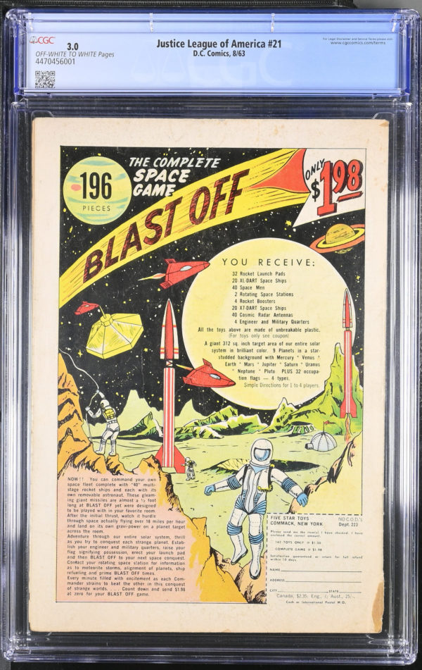 <b>CGC Graded [3.0] DC Justice League #21</b><br><p style="font-size:10px"> 1st Silver Age Hourman & Dr Fate</p> - Image 2