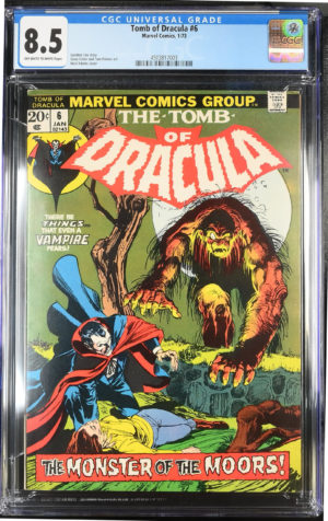 <b>CGC Graded [8.5] Marvel <BR> Tomb of Dracula #6</b><br><p style="font-size:10px"> Neal Adams 1973 Horror</p>