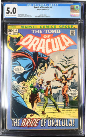 <b>CGC Graded [5.0] Marvel <BR> Tomb of Dracula #4</b><br><p style="font-size:10px"> 1972 Horror</p>