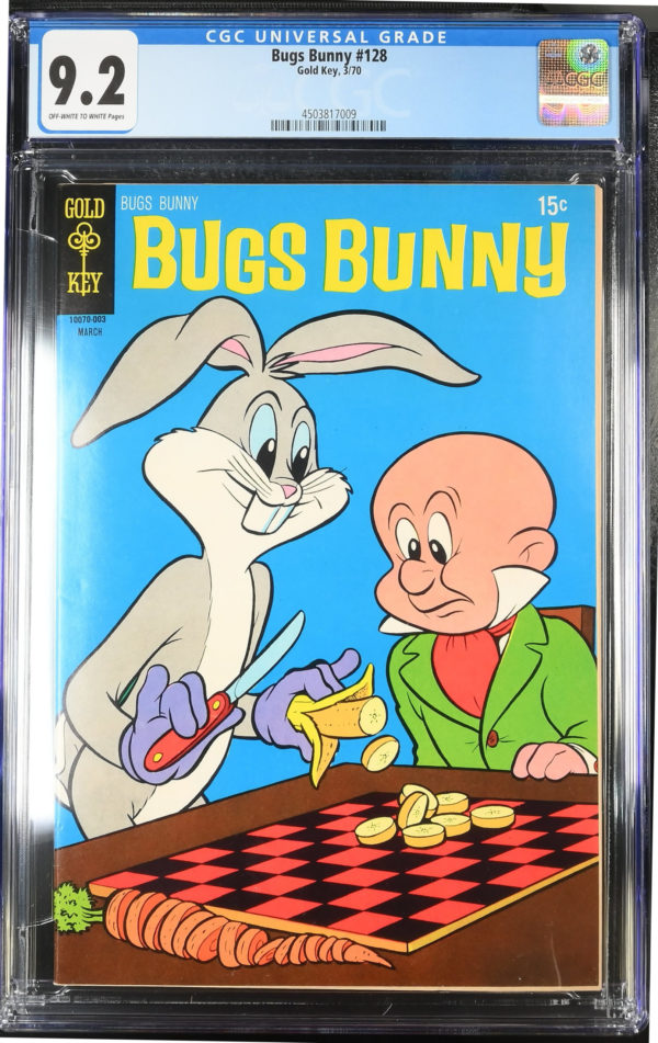 <b>CGC Graded [9.2] Gold Key<BR> Bugs Bunny #128</b><br><p style="font-size:10px"> 1970</p>