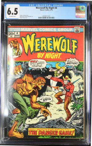 <b>CGC Graded [6.5] Marvel <BR> Werewolf by Night #4</b><br><p style="font-size:10px"> 1973 Horror Mike Ploog</p>