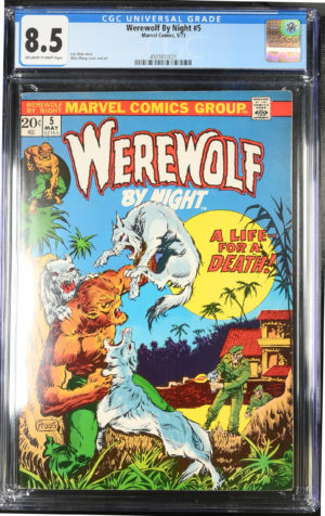 <b>CGC Graded [8.5] Marvel <BR> Werewolf by Night #5</b><br><p style="font-size:10px"> 1973 Horror Mike Ploog</p>
