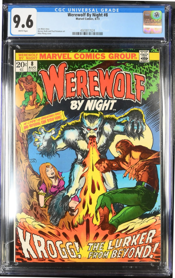 <b>CGC Graded [9.6] Marvel <BR> Werewolf by Night #8</b><br><p style="font-size:10px"> 1973 Horror Mike Ploog</p>