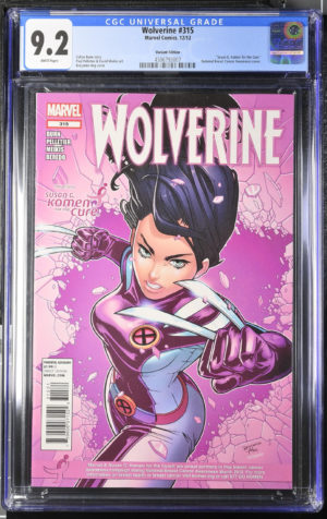 <b>CGC Graded [9.2] Marvel<Br>Wolverine #315</b><br><p style="font-size:10px"> Breast Cancer Variant</p>