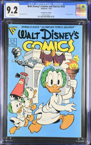 <b>CGC Graded [9.2] Gladstone<Br>Walt Disney's Comics and Stories #535</b><br><p style="font-size:10px"> Canadian Price Variant</p>