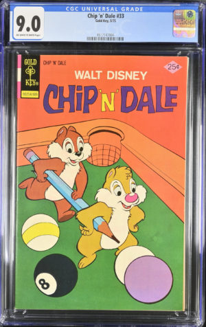 <b>CGC Graded [9.0] Gold Key<Br>Chip 'n' Dale #33</b><br><p style="font-size:10px"> Walt Disney</p>