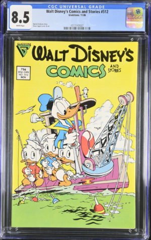 <b>CGC Graded [8.5] Gladstone<Br>Walt Disney's Comics and Stories #512</b><br><p style="font-size:10px"> Daan Jippes cover & art</p>
