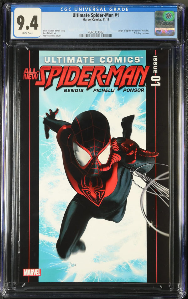 <b>CGC Graded [9.4] Marvel<Br>Ultimate All New Spider-Man #1</b><br><p style="font-size:10px"> Origin of Miles Morales</p>