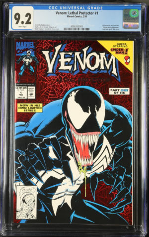 <b>CGC Graded [9.2] Marvel<Br>Venom Lethal Protector #1</b><br><p style="font-size:10px"> Red Foil</p>
