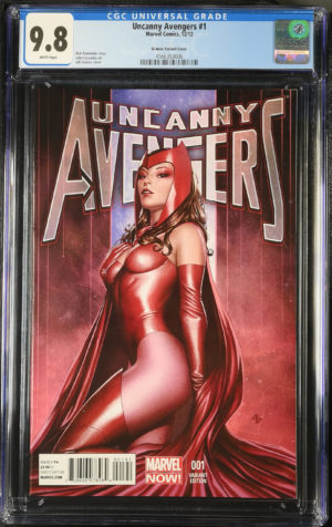 <b>CGC Graded [9.8] Marvel<Br>Uncanny Avengers #1</b><br><p style="font-size:10px"> Granov Scarlet Witch Variant</p>