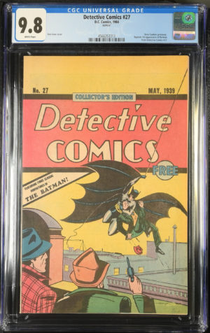 <b>CGC Graded [9.8] DC<Br>Detective Comics #27</b><br><p style="font-size:10px"> Reprints 1st App of Batman</p>