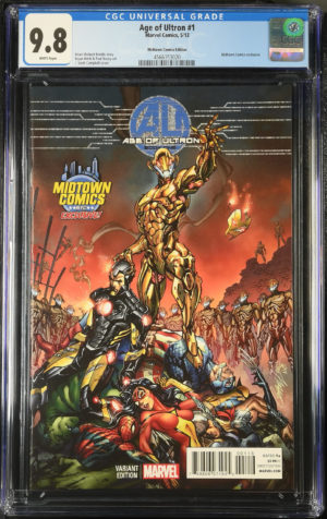 <b>CGC Graded [9.8] Marvel<Br>Age of Ultron #1</b><br><p style="font-size:10px"> Midtown Comics Exclusive</p>