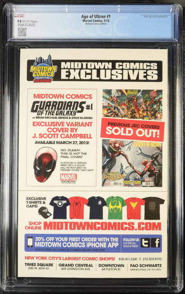 <b>CGC Graded [9.8] Marvel<Br>Age of Ultron #1</b><br><p style="font-size:10px"> Midtown Comics Exclusive</p> - Image 2