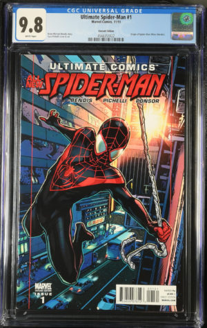 <b>CGC Graded [9.8] Marvel<Br>Ultimate Spider-Man #1</b><br><p style="font-size:10px"> Rare Pichelli Variant</p>