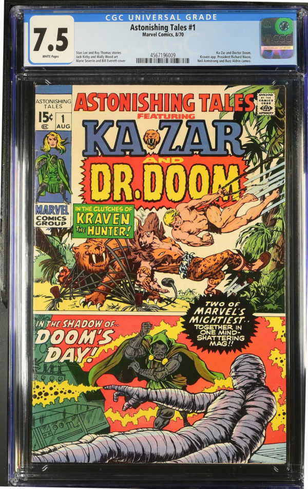 <b>CGC Graded [7.5] Marvel<Br>Astonishing Tales #1</b><br><p style="font-size:10px"> Ka-Zar & Doctor Doom</p>