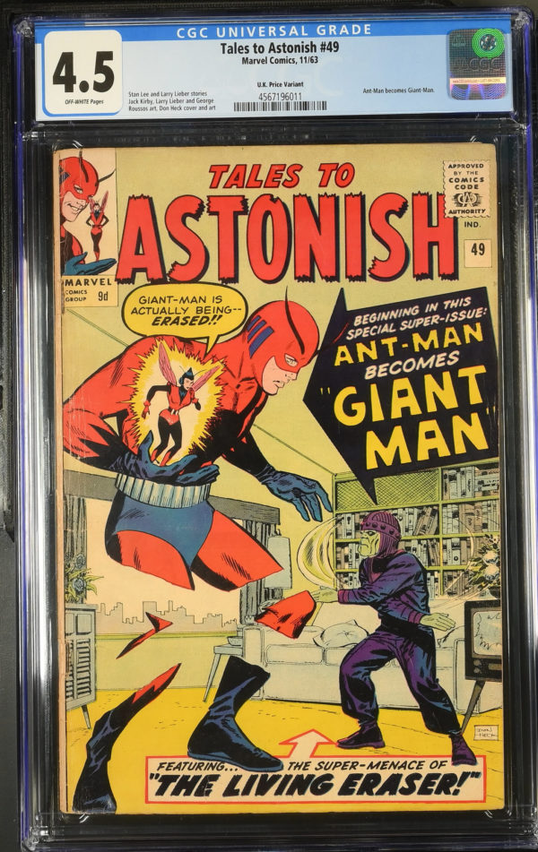 <b>CGC Graded [4.5] Marvel<Br>Tales to Astonish #49</b><br><p style="font-size:10px"> Ant Man becomes Giant Man</p>