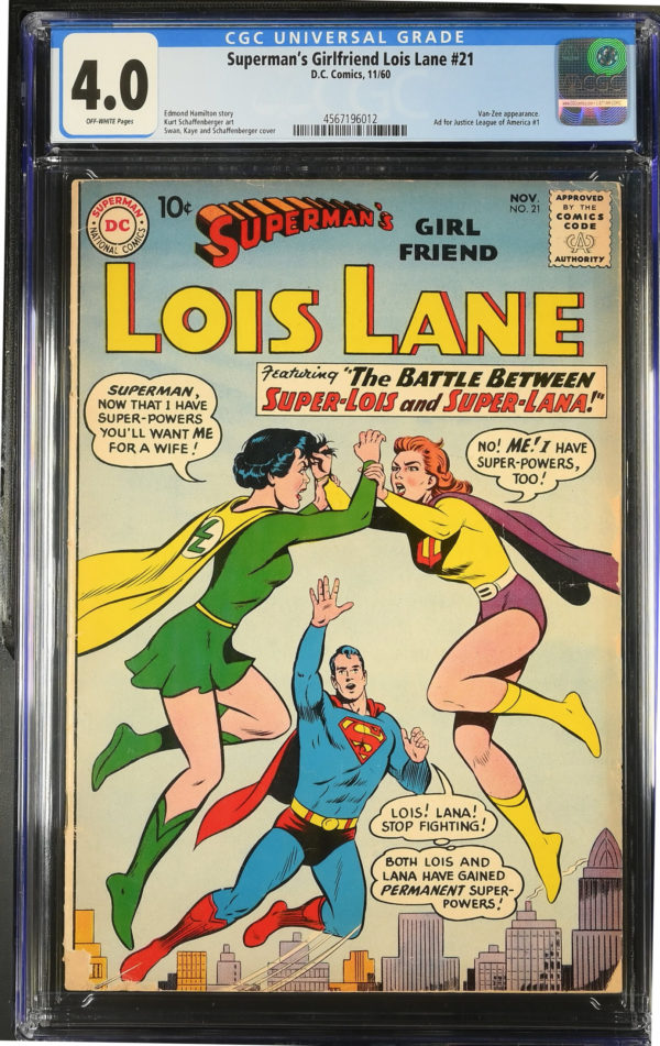 <b>CGC Graded [4.0] DC<Br>Superman Lois Lane #21</b><br><p style="font-size:10px"> Justice League 1 Advert</p>