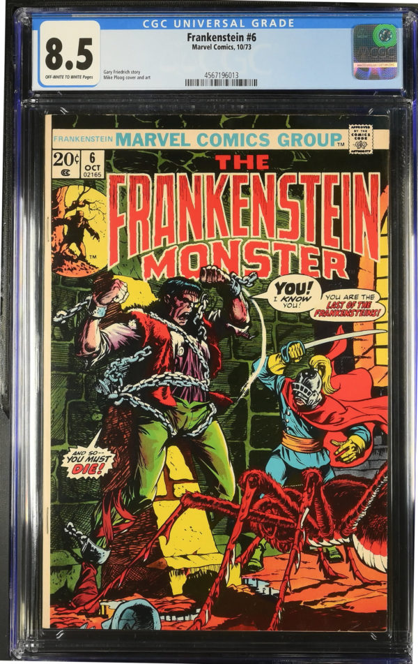 <b>CGC Graded [8.5] Marvel<Br>Frankenstein #6</b><br><p style="font-size:10px"> Ploog Horror</p>