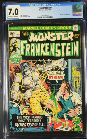 <b>CGC Graded [7.0] Marvel<Br>Frankenstein #1</b><br><p style="font-size:10px"> Ploog Horror</p>