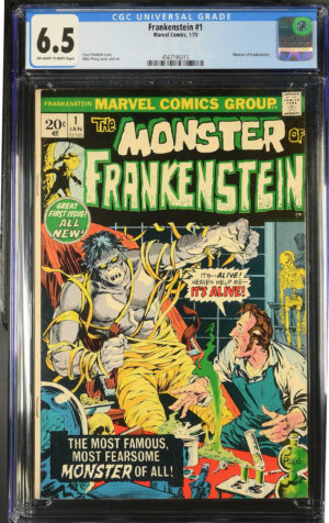 <b>CGC Graded [6.5] Marvel<Br>Frankenstein #1</b><br><p style="font-size:10px"> Ploog Horror</p>