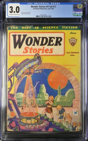 <b>CGC Graded [3.0] Gernsback<Br>Wonder Stories #47</b><br><p style="font-size:10px"> 1934 Pulp</p>