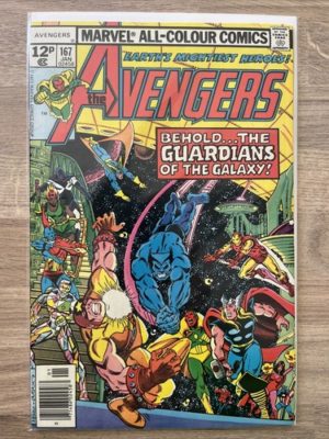 Marvel Comics The Avengers #167 1978 Bronze Age 1st Meet Avengers And Guardians