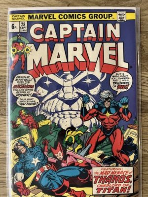 Marvel Comics Captain Marvel #28 1973 Bronze Age 4th App Thanos Key