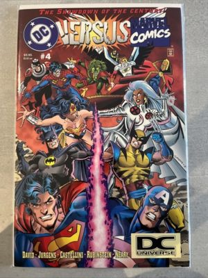 DC Vs Marvel Comics #4 Very Rare DC Universe Logo 1995 High Grade
