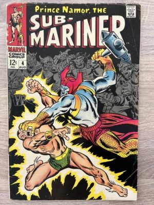 Marvel Comics sub-Mariner #4 1968 no top staple