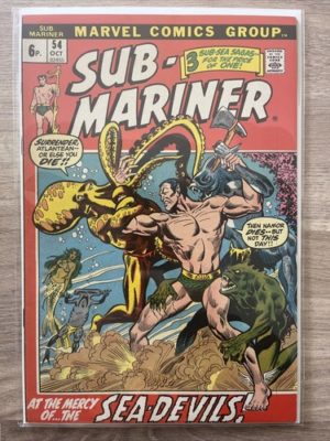 Marvel Comics Sub-Mariner #54 1972 Bronze Age 1st App Of Lorvex