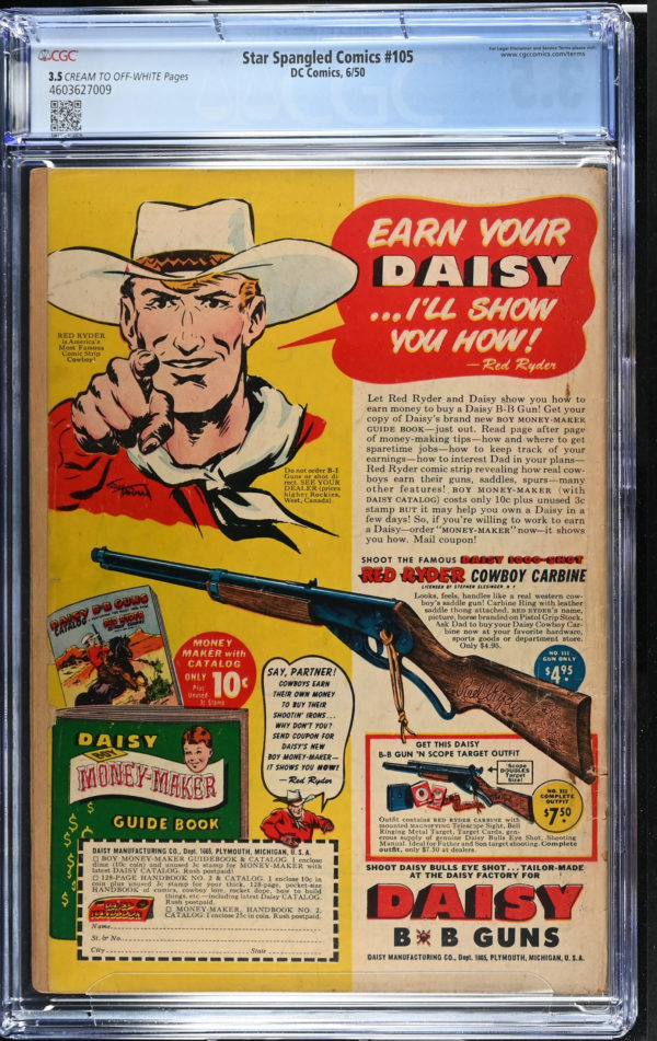 <b>CGC Graded [3.5] DC<Br>Star Spangled Comics #105</b><br><p style="font-size:10px"> Golden Age Robin</p> - Image 2