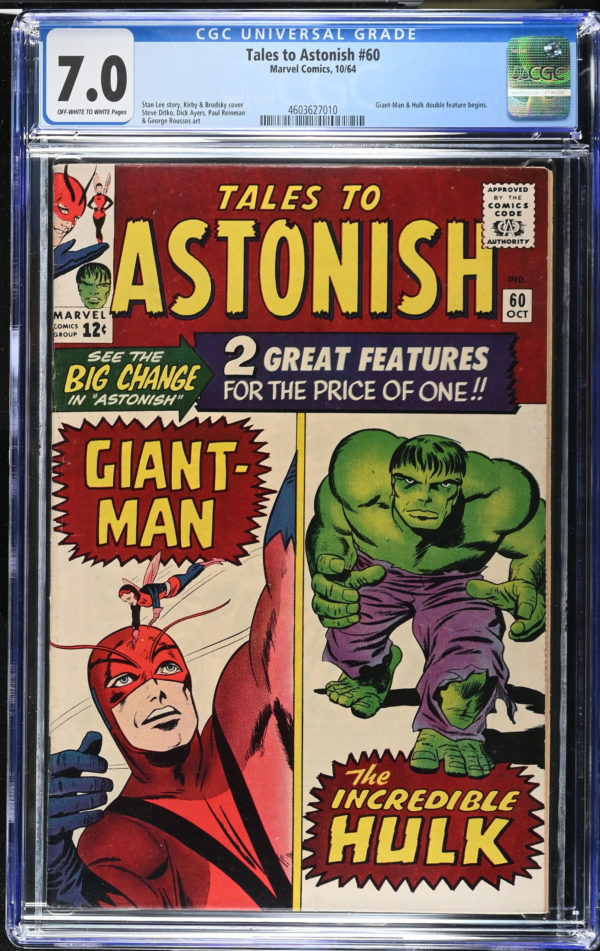 <b>CGC Graded [7.0] Marvel<Br>Tales to Astonish #60</b><br><p style="font-size:10px"> Classic Cover</p>