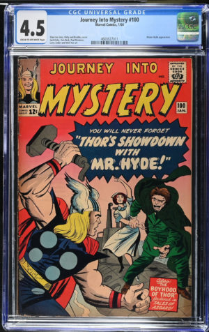 <b>CGC Graded [4.5] Marvel<Br>Journey into Mystery #100</b><br><p style="font-size:10px"> Mister Hyde App</p>
