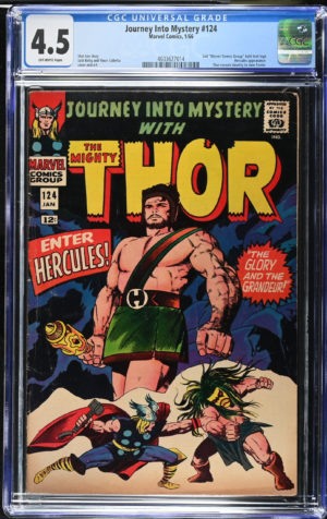 <b>CGC Graded [4.5] Marvel<Br>Journey into Mystery #124</b><br><p style="font-size:10px"> Thor Reveals Identity</p>