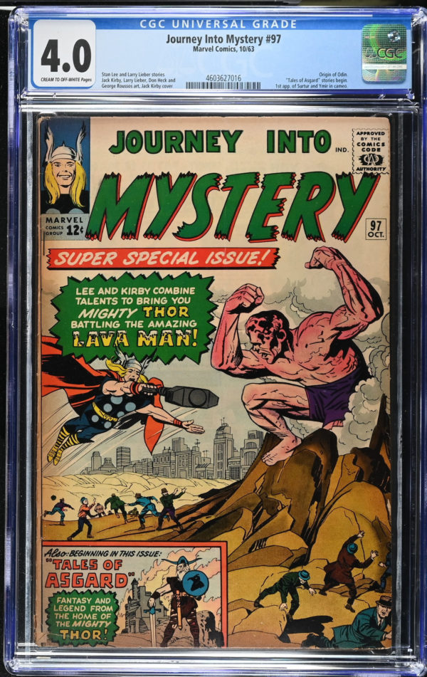 <b>CGC Graded [4.0] Marvel<Br>Journey into Mystery #97</b><br><p style="font-size:10px"> Silver Age Origin of Odin</p>