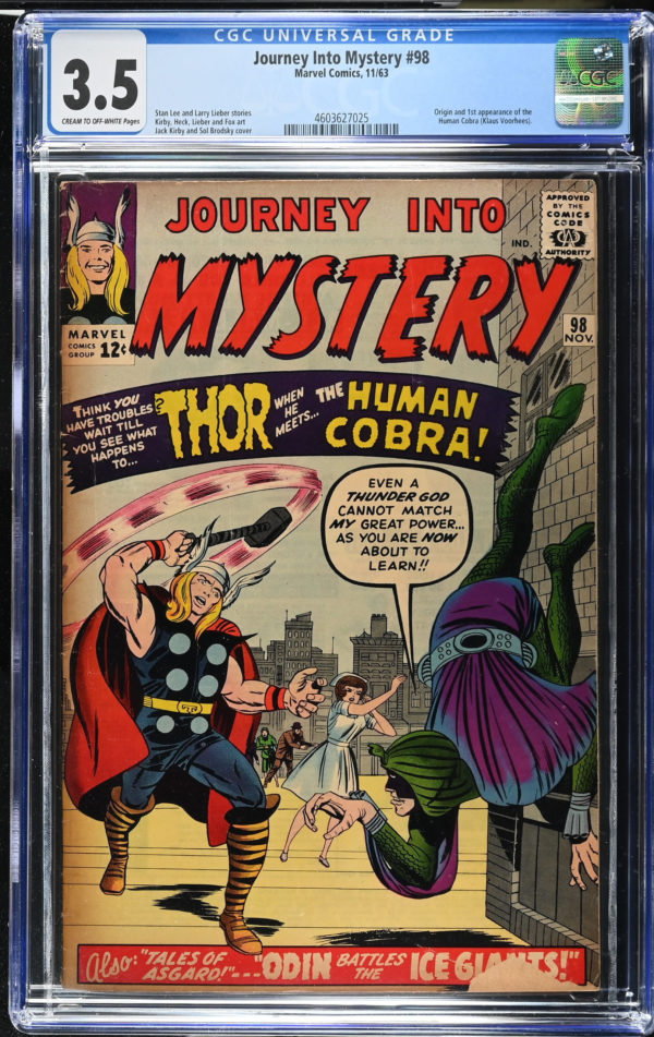 <b>CGC Graded [3.5] Marvel<Br>Journey into Mystery #98</b><br><p style="font-size:10px"> Silver Age 1st App of Human Cobra</p>