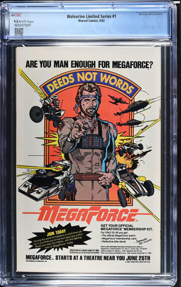 <b>CGC Graded [9.2] Marvel<Br>Wolverine #1</b><br><p style="font-size:10px"> 1st Solo Wolverine</p> - Image 2