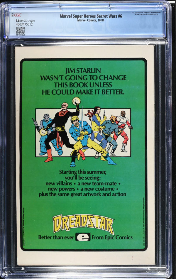 <b>CGC Graded [9.8] Marvel<Br>Super Heroes Secret Wars #6</b><br><p style="font-size:10px"> Volume 1</p> - Image 2