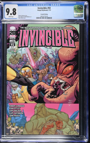 <b>CGC Graded [9.8] Image<Br>Invincible #92</b><br><p style="font-size:10px"> Mega Rare 2nd Printing Variant</p>