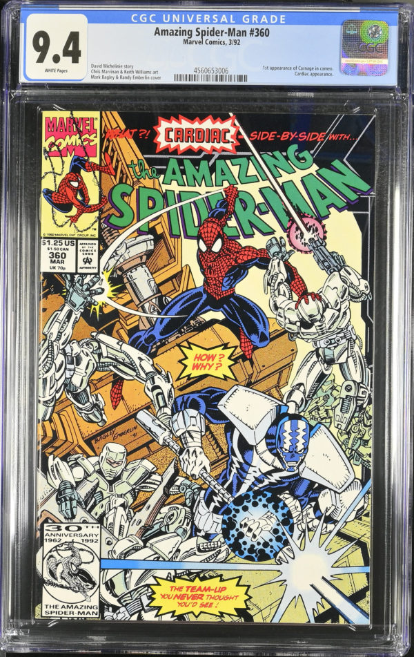 <b>CGC Graded [9.4] Marvel<Br>Amazing Spider-Man #360</b><br><p style="font-size:10px"> 1st App Carnage in Cameo</p>