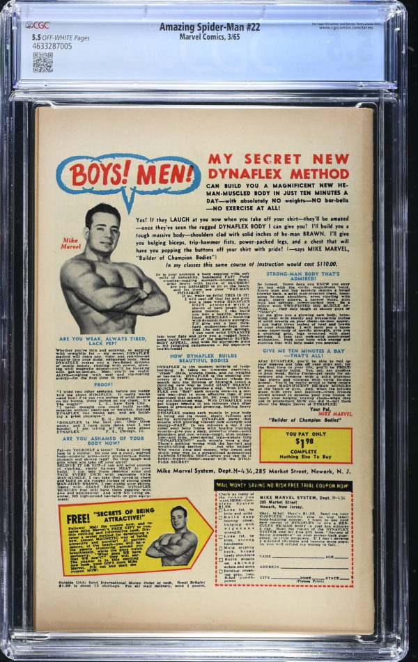 <b>CGC Graded [5.5] Marvel<Br>Amazing Spider-Man #22</b><br><p style="font-size:10px"> 1st App Princess Python</p> - Image 2